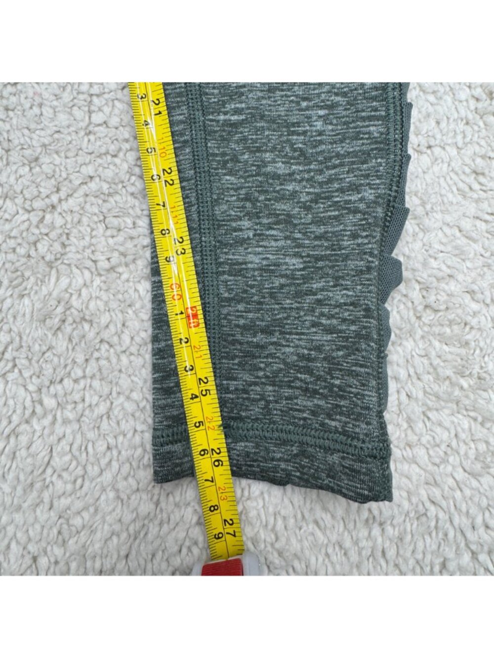 Aerie Chill Play Move High-Rise Legging Green Ruched Sheer Vertical Side XS - Picture 8 of 9